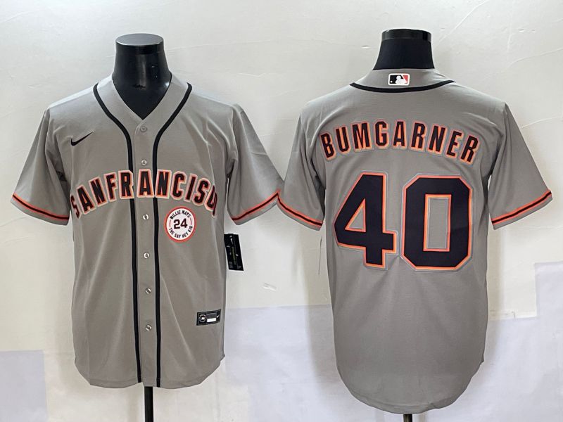 Men 2025 San Francisco Giants #40 Bumgarner Grey Game Nike MLB Jersey style 1->san francisco giants->MLB Jersey